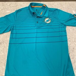 NFL Miami Dolphins Nike Dr-Fit Teal Polo Shirt with Logo—Large